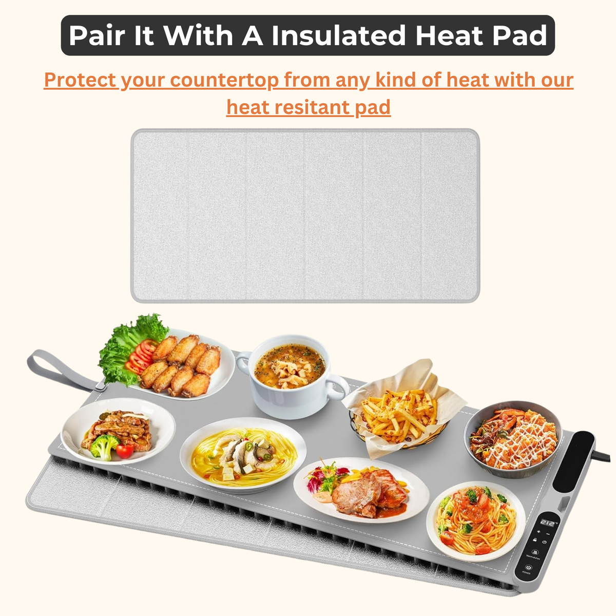 WarmitMat™- Adjustable Food Warming Mat 2.0