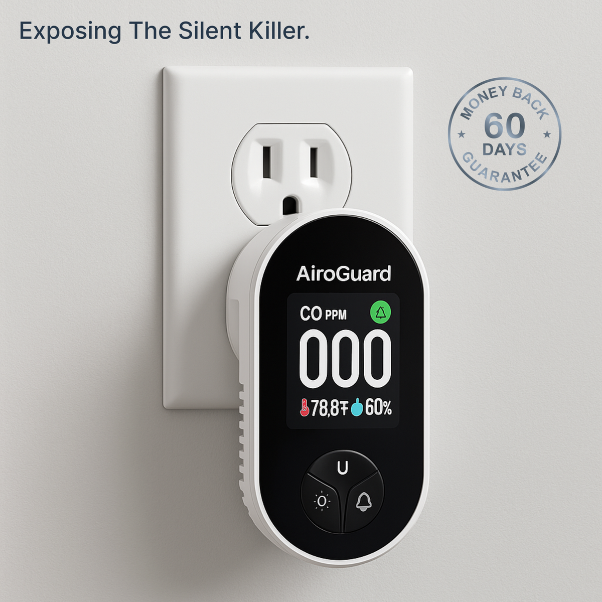 AiroGuard™ - 3-in-1 Carbon Monoxide Detector