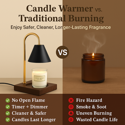 Oak & Iron Flameless Candle Warmer by IllumioGlow®