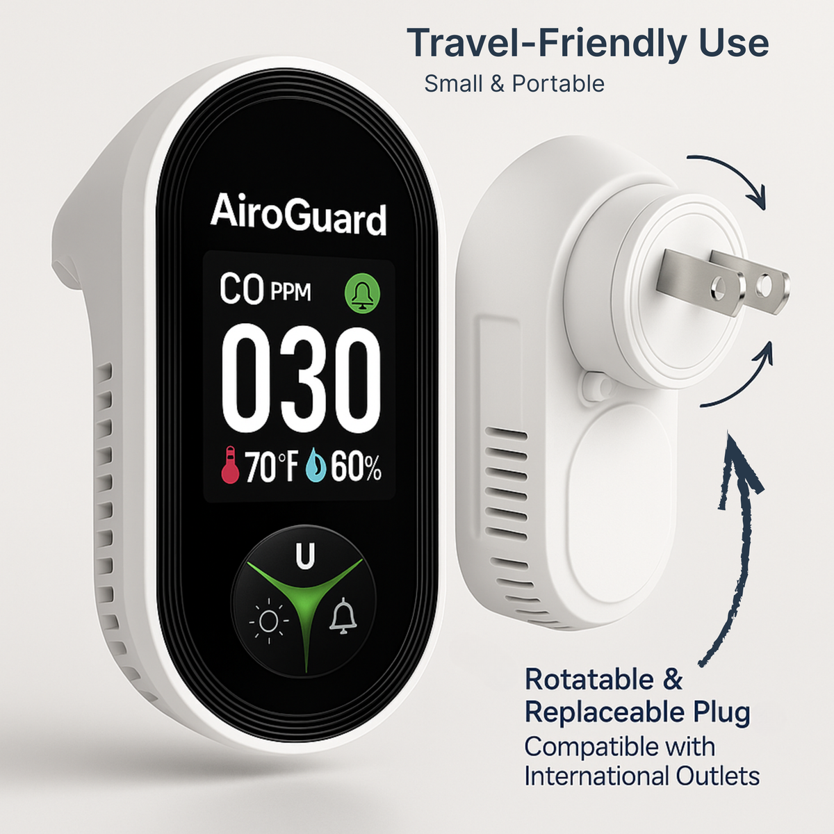AiroGuard™ - 3-in-1 Carbon Monoxide Detector