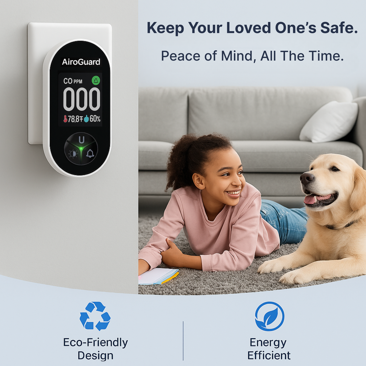 AiroGuard™ - 3-in-1 Carbon Monoxide Detector